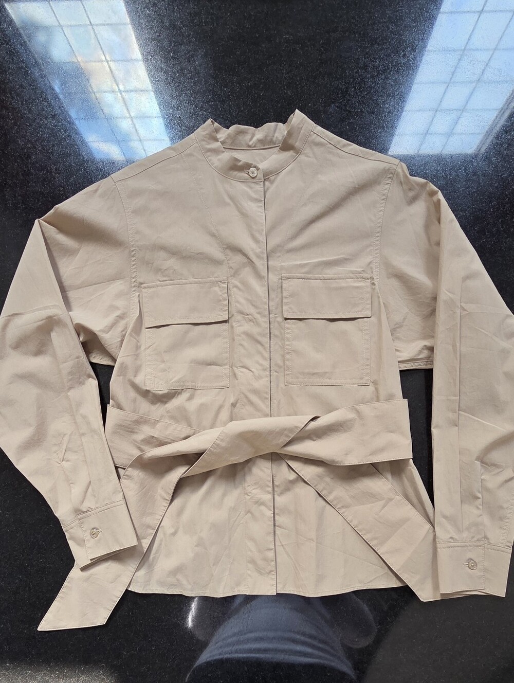 Weekend Max Mara Women’s Size 4 Beige Belted Cotton Utility Jacket NWT